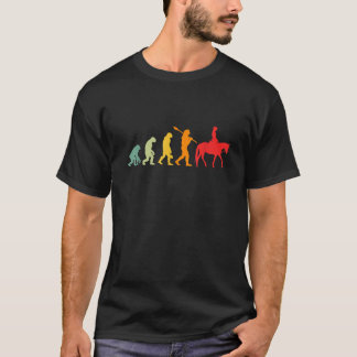 Rolig mänsklig evolution häst ridning retro rolig t shirt