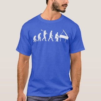 Rolig mänsklig evolution till pianospelare musik p t shirt