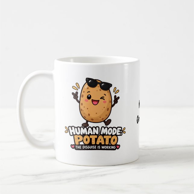 Rolig Mänsklig Läge Potatis Förklädnaden Fungerar  Kaffemugg (Vänster)