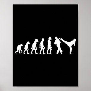 Rolig Mänsklig Taekwondo Utövare Evolution Koreans Poster