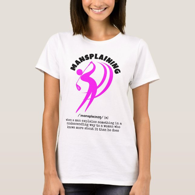 Rolig MANSPLAINING för Golf T Shirt (Framsida)