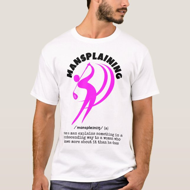 Rolig MANSPLAINING Golf T Shirt (Framsida)