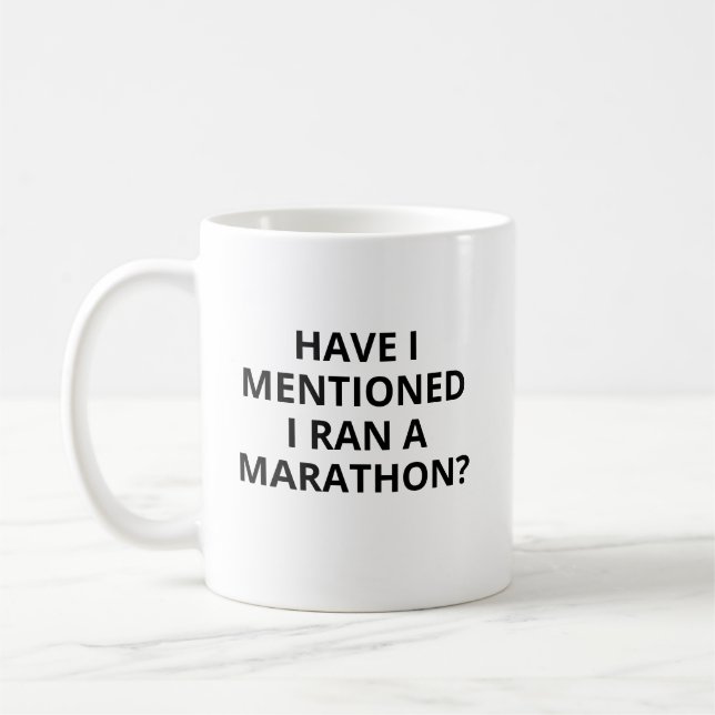 Rolig Maraton Mugg, Personlig Mugg, Har jag Ljugit Kaffemugg (Vänster)