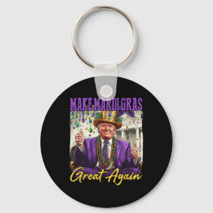 Rolig Mardi Gras Donald Trump Mardi Gras Amerikans Nyckelring