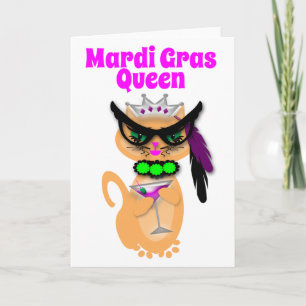 Rolig Mardi Gras kattungedrottning Kort
