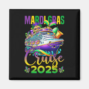 Rolig Mardi Gras-kryssning 2025 Maskpärlor Fettisd Magnet