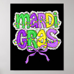 Rolig Mardi Gras-parad outfit Narrenhatt Män Kvinn Poster