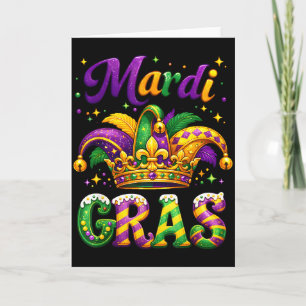 Rolig Mardi Gras-paradkostym Narrenhatt Män Kvinno Kort