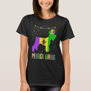 Rolig Mardi Gras Schnauzer Hund Pappa Mamma Mardi T Shirt