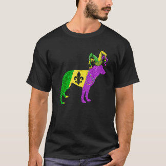 Rolig Mardi Gras tysk schäferhund Mardi Gras-huvud T Shirt