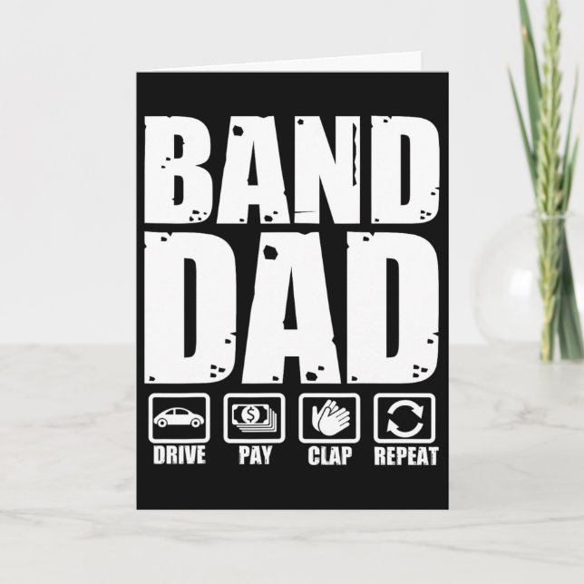 Rolig marscherande orkester pappa pappa humor fade kort (Framsida)
