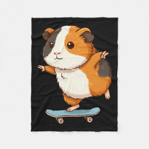 Rolig marsvinskridsko skateboard ballerina zoo B Fleecefilt