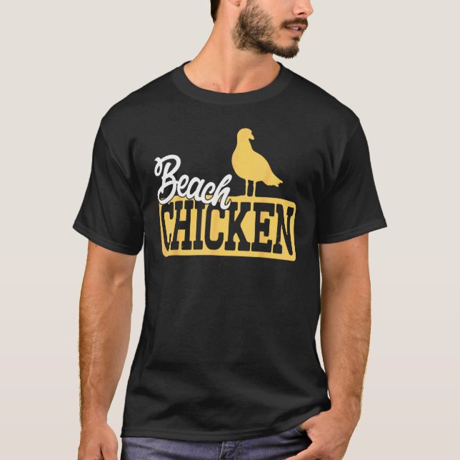 Rolig Måsgubbe Strandkyckling T Shirt (Framsida)
