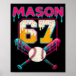 Rolig Mason 67 Six Seven Srt Meme Glass Strömmar G Poster