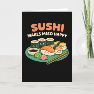 rolig mat älskare Japansk Sushi Gör Miso Glad Kort