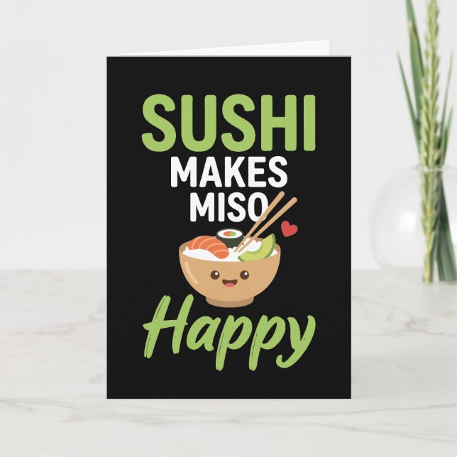 rolig mat älskare Japansk Sushi Gör Miso Glad Kort (Framsida)