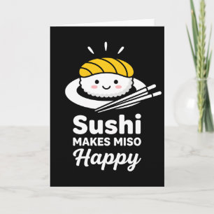 rolig mat älskare Japansk Sushi Gör Miso Glad Kort