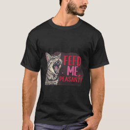 Rolig "Mata mig, bonde" Fräck kattchef-sticker ✨😼 T Shirt
