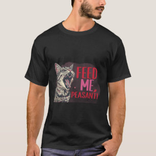 Rolig "Mata mig, bonde" Fräck kattchef-sticker ✨😼 T Shirt