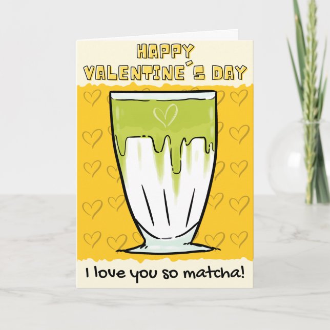 Rolig Matcha Alla Hjärtans Dag-kort Kort (Framsida)