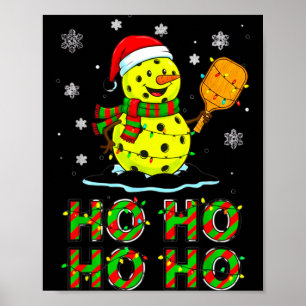 Rolig Matchande Familj Tomte Ho Ho Ho Ckleball Jul Poster