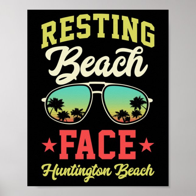 Rolig Matchande Huntington Beach Avslappnad Strand Poster (Framsidan)