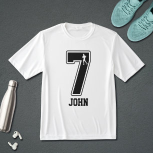 Rolig Matchande Nummer 7 Löparpar Med Anpassat Nam T Shirt