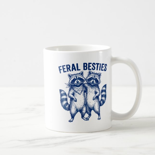 Rolig matchande vän Twinning Funny Bff Kaffemugg (Höger)