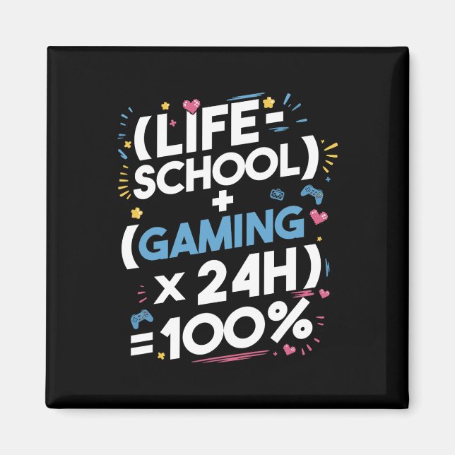 Rolig matematik för tonårsgamers – Gaming Life For Magnet (Framsidan)