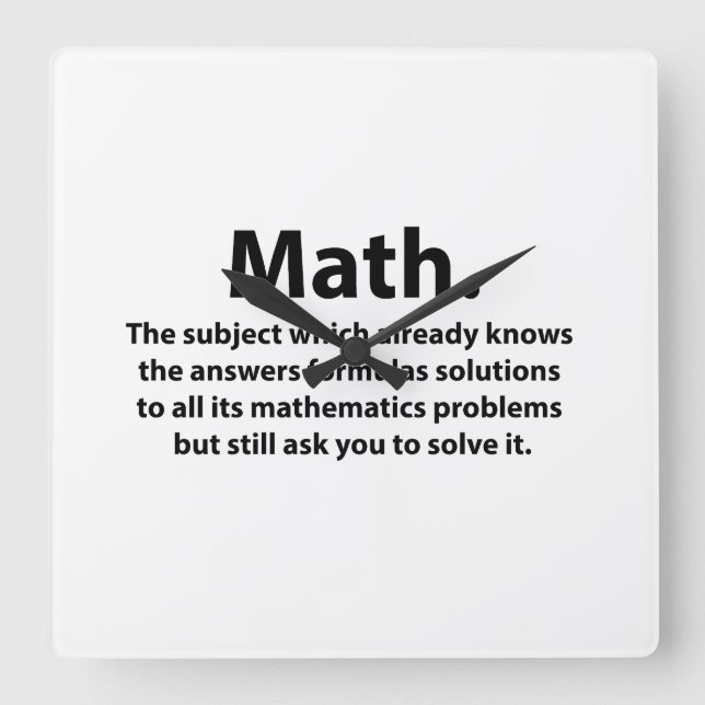 Rolig matematik typografi  fyrkantig klocka (Framsida)