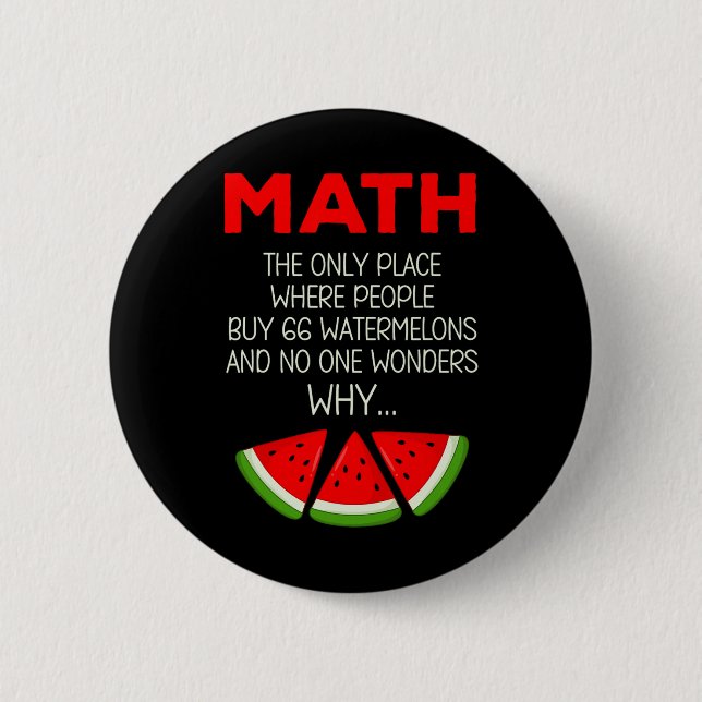 Rolig matematik Vattenmelon Beräknings Skämt Lärar Knapp (Framsida)