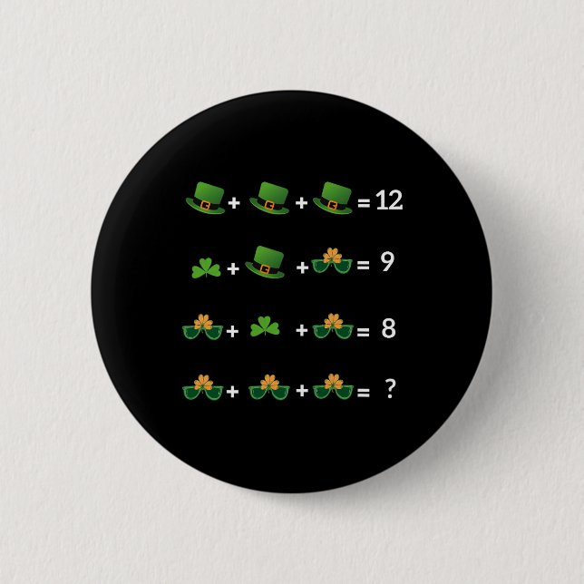 Rolig matematikekvation St Patricks Day Lärare 1  Knapp (Framsida)
