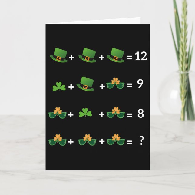 Rolig matematikekvation St Patricks Day Lärare 1  Kort (Framsida)