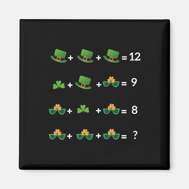 Rolig matematikekvation St Patricks Day lärare 1  Magnet (Framsidan)