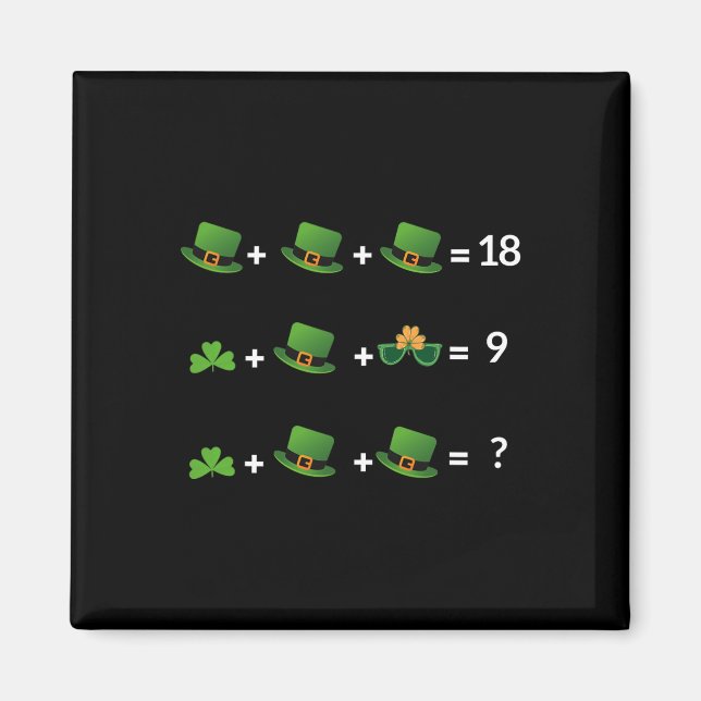Rolig matematikekvation St Patricks Day lärare  Magnet (Framsidan)
