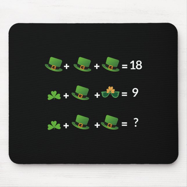 Rolig matematikekvation St Patricks Day lärare  Musmatta (Framsidan)