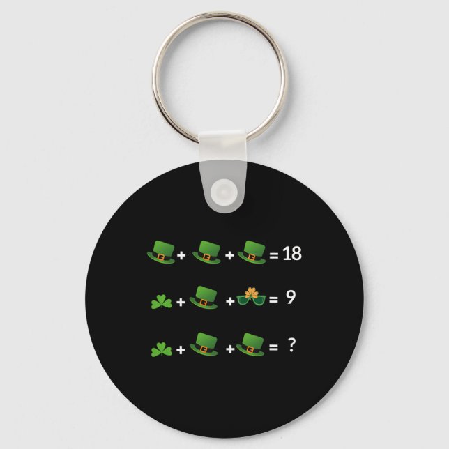 Rolig matematikekvation St Patricks Day lärare  Nyckelring (Framsida)