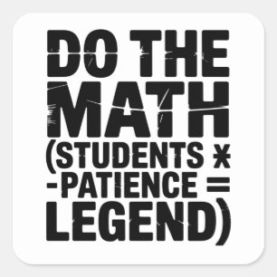 rolig matematiklärare humor meme skämt fyrkantigt klistermärke