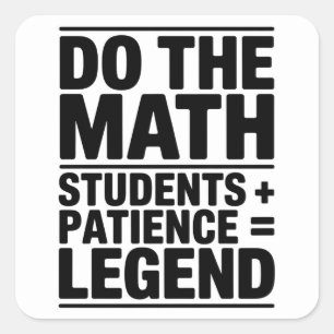 rolig matematiklärare humor meme skämt fyrkantigt klistermärke
