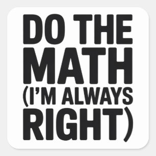 rolig matematiklärare humor meme skämt fyrkantigt klistermärke