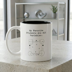 Rolig matematiklärare humor Variabla elever Två-Tonad Mugg