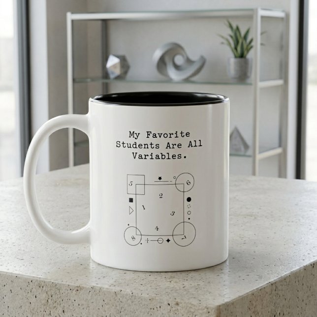 Rolig matematiklärare humor | Variabla elever Två-Tonad Mugg (Skapare uppladdad)