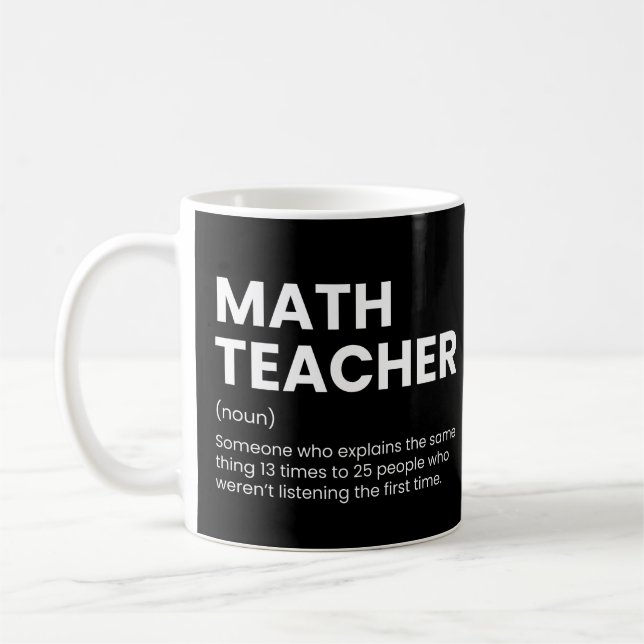 Rolig matematiklärare Matematikprofessor som säger Kaffemugg (Vänster)