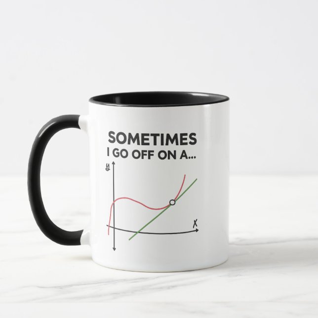 Rolig matematikmugg, Ibland går jag iväg på en tan Mugg (Vänster)
