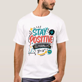 Rolig matematiktröja Håll dig positiv Skämt Lärare T Shirt