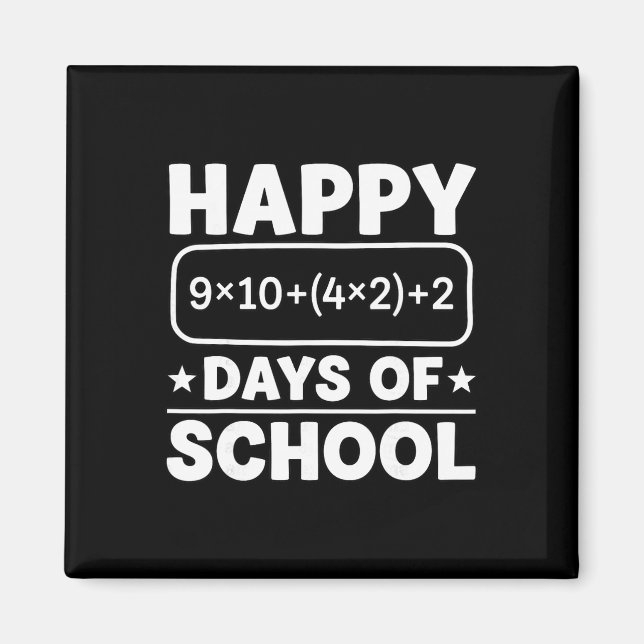 Rolig matematisk ekvation Glad 100 dagar på skolan Magnet (Framsidan)