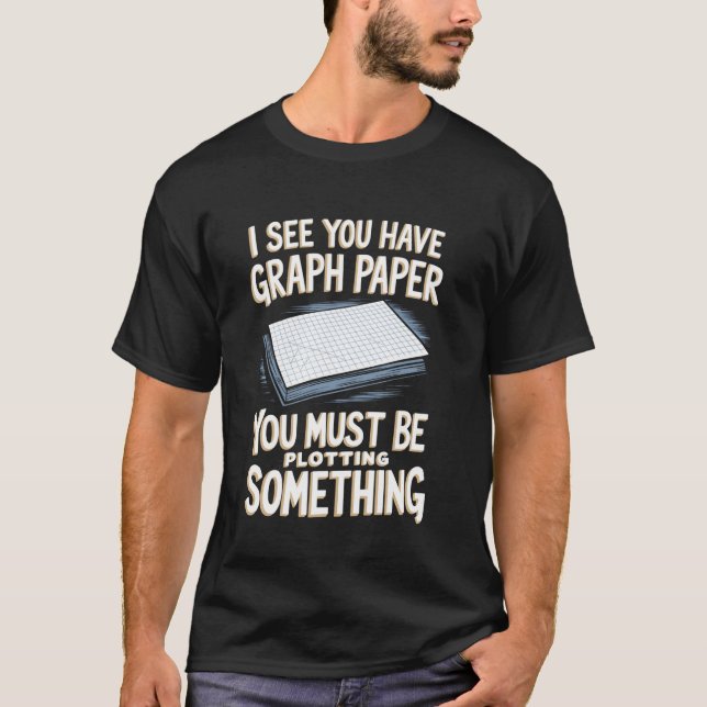 Rolig matematisk konst Millimeterpapper för matema T Shirt (Framsida)