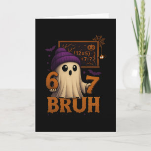 Rolig Math Ghost 67 Bruh Halloween Meme Lärare Ekv Kort