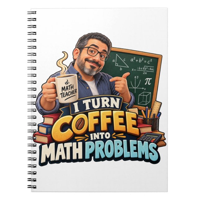 Rolig Math Lärare Kaffe Citat Keps Anteckningsbok (Framsidan)