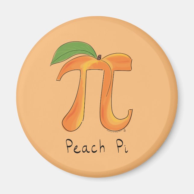 Rolig Math Peach Pi-symbol Magnet (Framsidan)